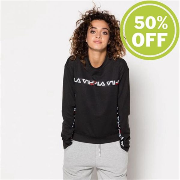 Fila Amber Crew Women's Sweatshirts - Black,NZ 573-13709